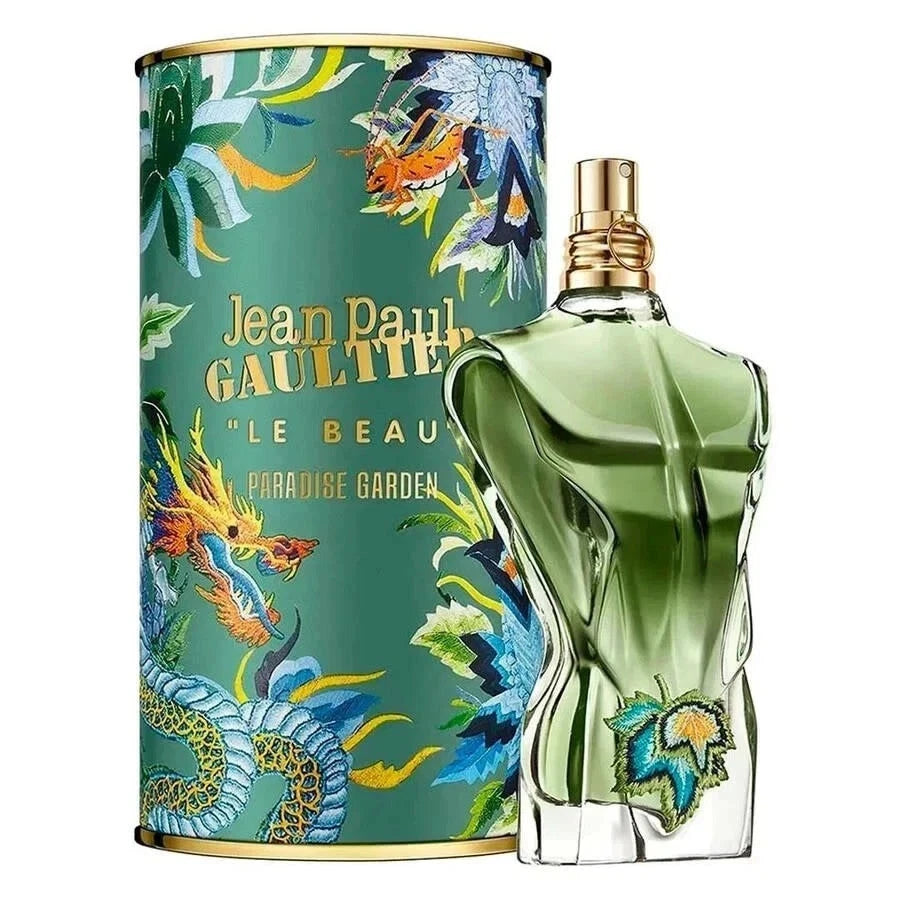 Jean Paul Gaultier perfume bottle and packaging with floral design