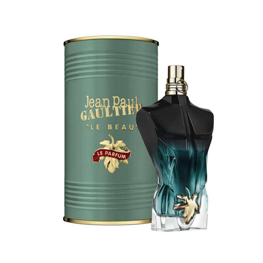 Jean Paul Gaultier perfume bottle and packaging on a white background
