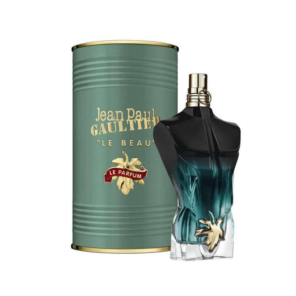 Jean Paul Gaultier perfume bottle and packaging on a white background